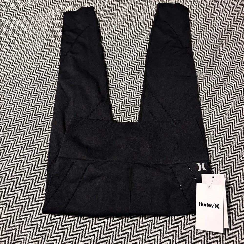 Hurley Val Pointelle High Waist Leggings In Black | Sz S - Picture 3 of 11